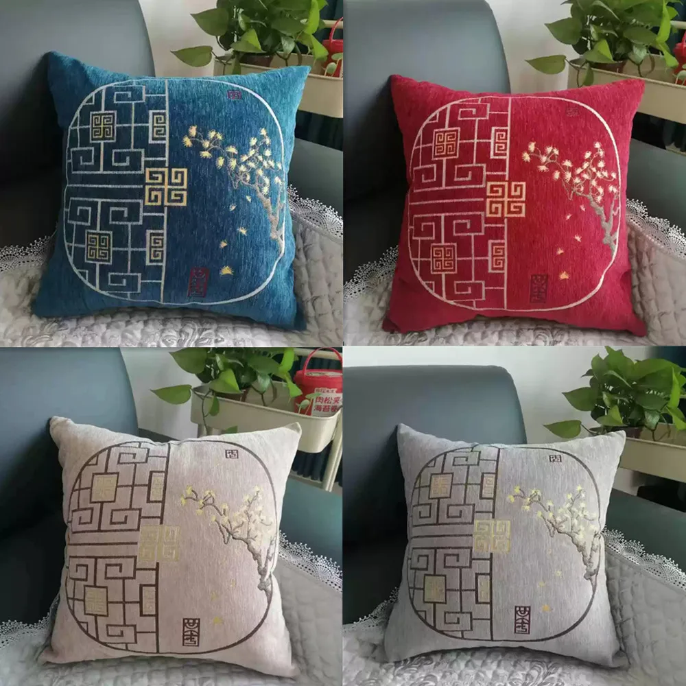 Jacquard Chenille Sleeping Pillow Soft Lumbar Support Cushion For Sofa Bed Nap, Car Morning Sleeping Pillow Bedside Throw Pillow