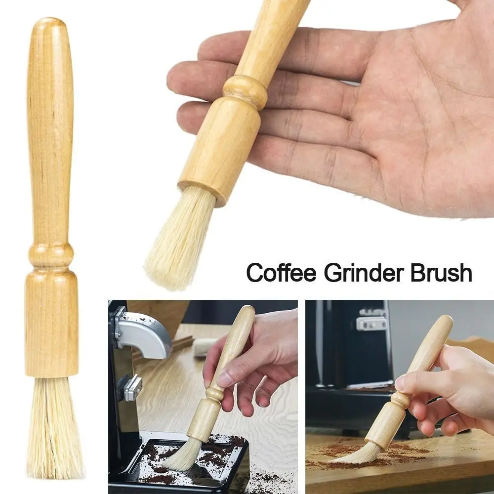 1Pcs Bar table cleaning Coffee Grinder Brush Wooden handle Coffee Tool Cleaning Brush Household Kitchen