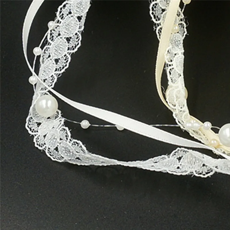 2cm Width 5m/roll Imitation Pearl Chain Lace Chain Wedding Clothes Cake Decoration Belt