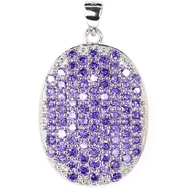 

32x19mm 5.4g Red Blood Ruby Kunzite Amethyst Yellow Fire Opal Purple Spinel White Sapphire CZ 925 Solid Sterling Silver Pendant