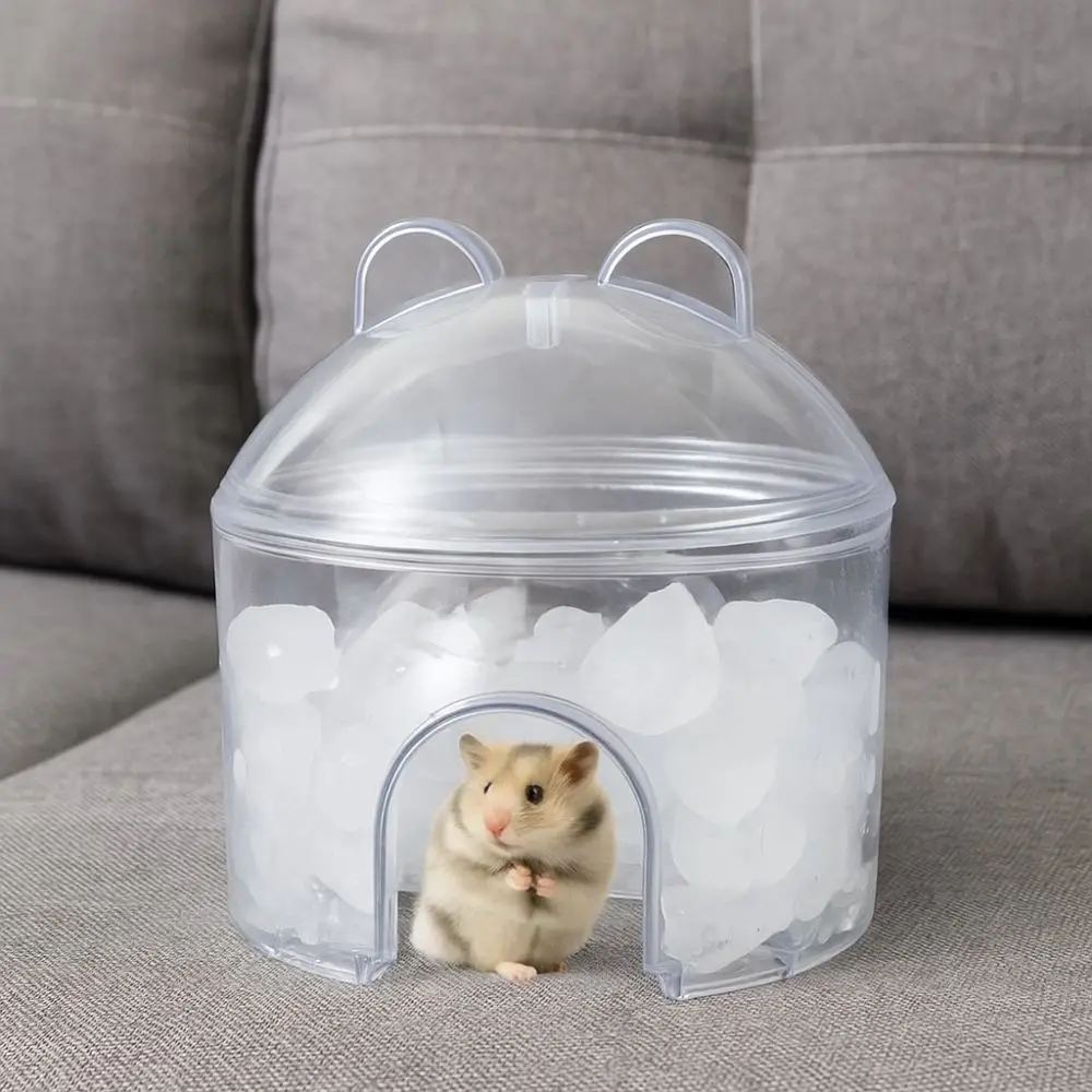

Creative Transparent Hamster Cooling House PET Cute Guinea Pig Ice Nest Hollowed-out Hamster Sleeping House High Temperatures