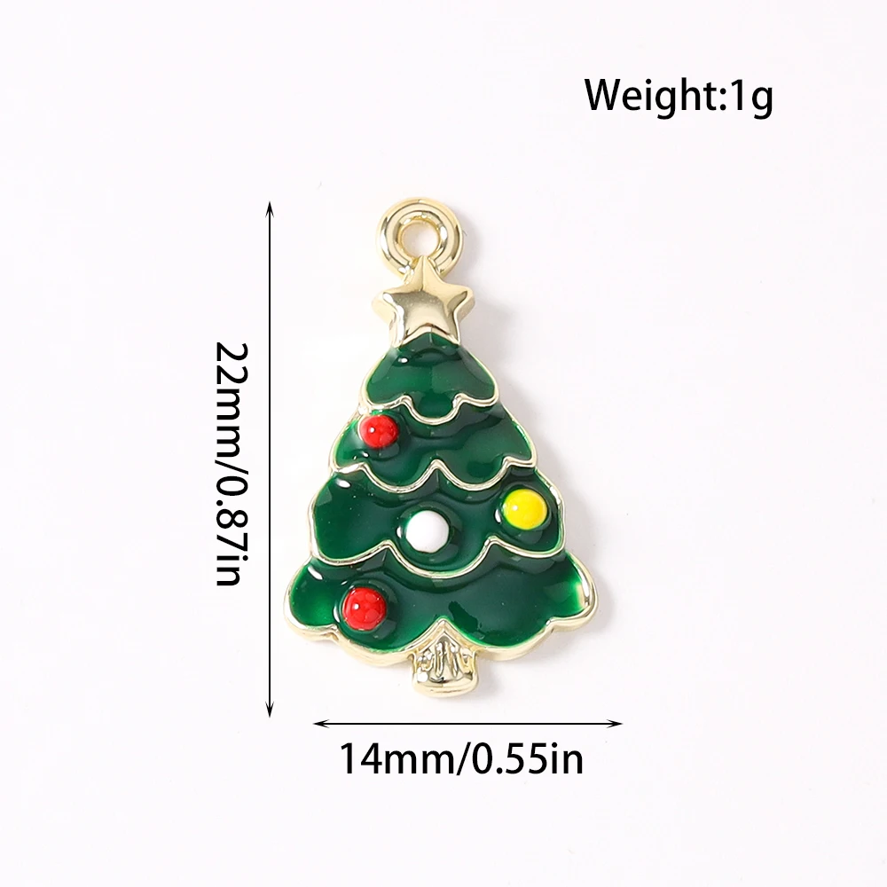 Tusember 5 Stück Emaille-Weihnachtsanhänger mit Weihnachtsmann, Schneeflocke und Schneemann für Weihnachtshalsketten, Ohrringe, Armbänder und Bastelarbeiten – Detail 25