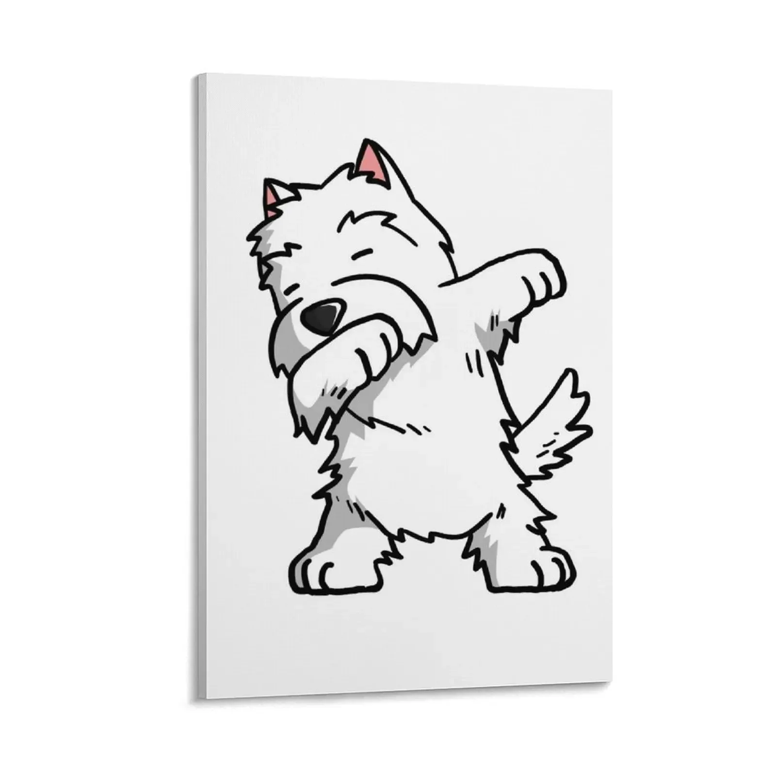 

Funny Dabbing West Highland White Terrier Dog Canvas Painting Bedroom deco korean room decor Paintings