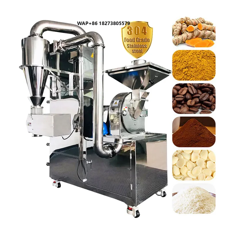 High Quality Industrial Chili Sugar Powder Crusher Universal Pulverizer Spice Grinding Machine with Pulse Cyclone Dust Removal