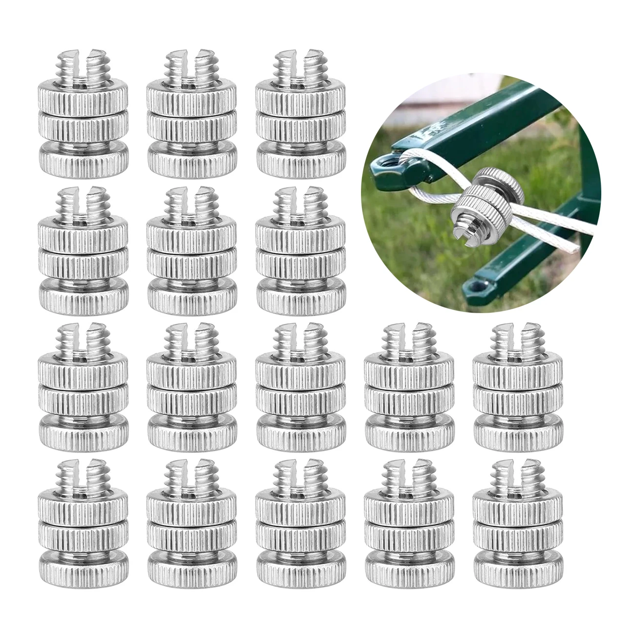 10/20Pcs Electric Fence Wire Connectors Pack Aluminum Alloy Split Joint Bolt Clamps for Farm Fencing Conductivity Wire Splicing
