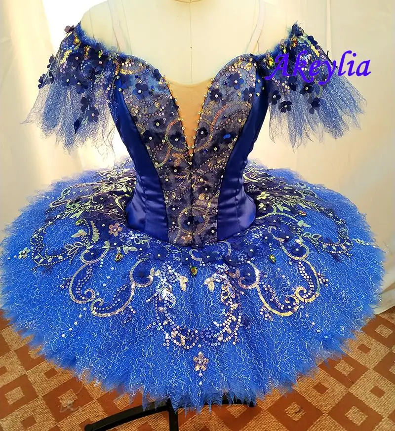 Royal Blue Doornroosje Ballet Tutu Concurrentie Voor Meisjes Klassieke Tutu Pannenkoek Volwassen Zwanenmeer Ballet Kostuum Kid JN0322