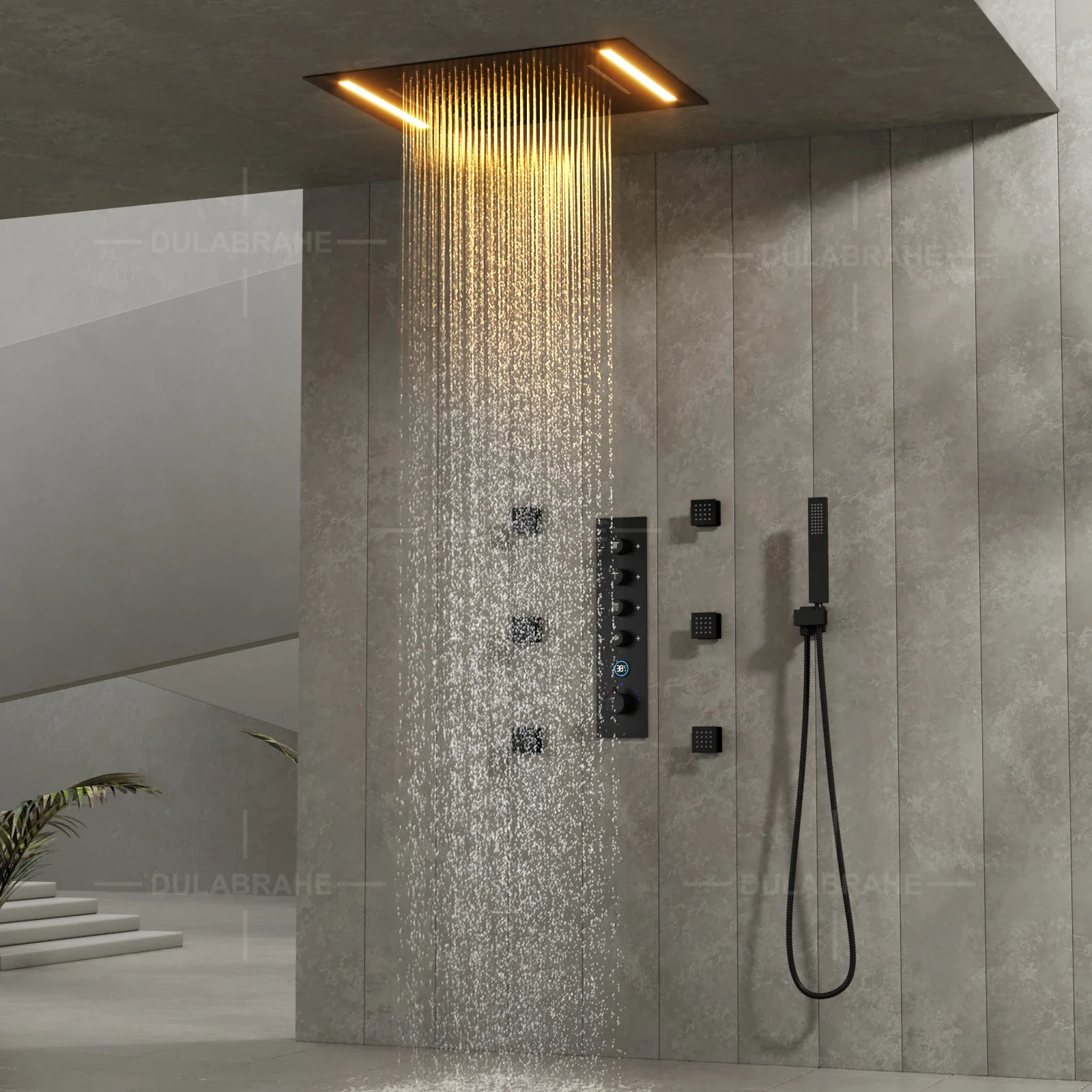 LED500 * 360mm embedded top nozzle constant temperature digital display control valve