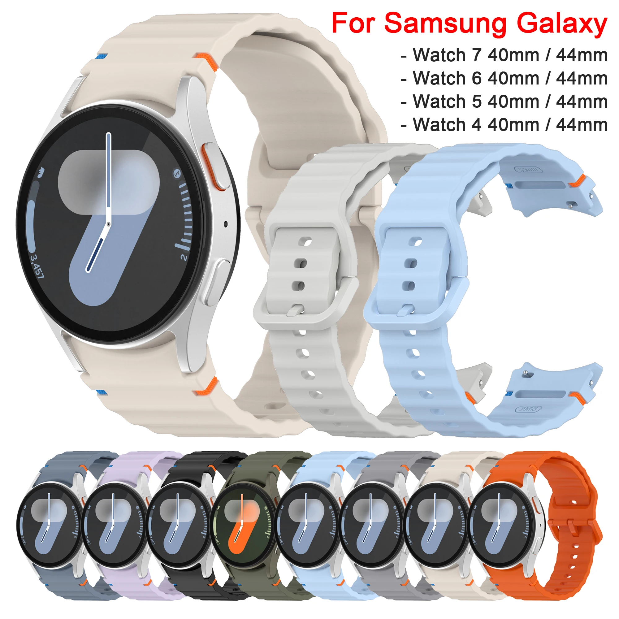 Offizielle Armbänder für Samsung Galaxy Watch 7/FE/6/5/4 44 mm 40 mm 5 Pro 45 mm 46 mm Sportarmband Galaxy Watch 6 Classic Band Correa