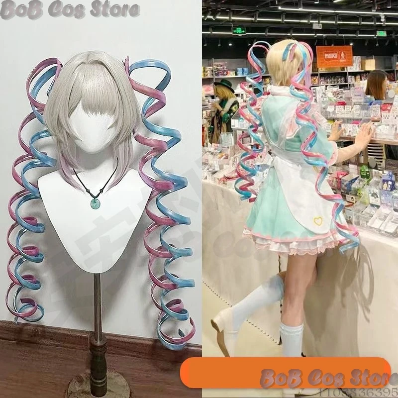 OVERDOSE KAngel NEEDY GIRL Cosplay Handmade Laser Wig Ponytail 1.2m 1.8m 2m Laser Hair Halloween Comic Con Festival Roleplay