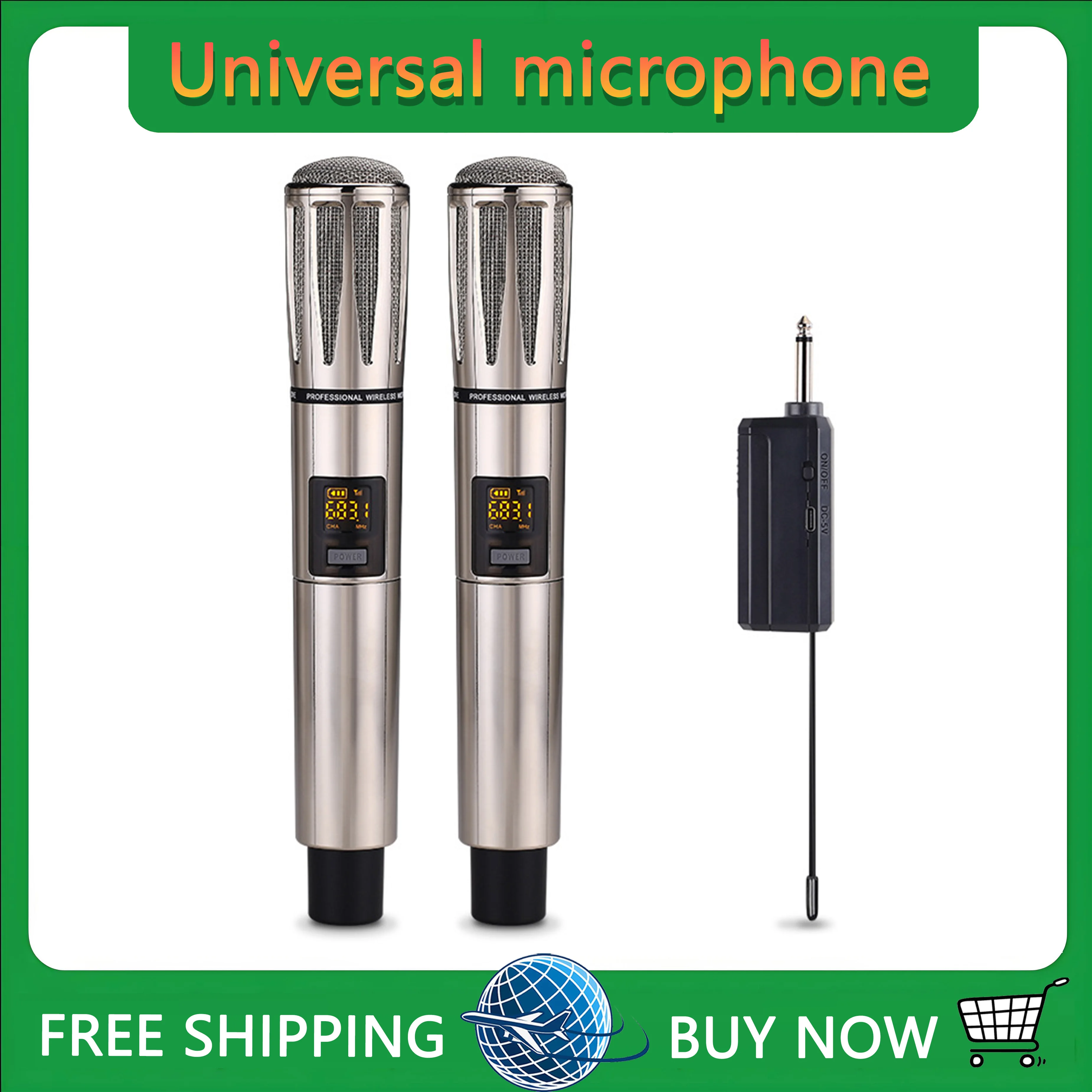 

Rechargable Universal Wireless Plug And Play LED display Dynamic Microphone Handheld Mic Micphone Professional Church Meeting