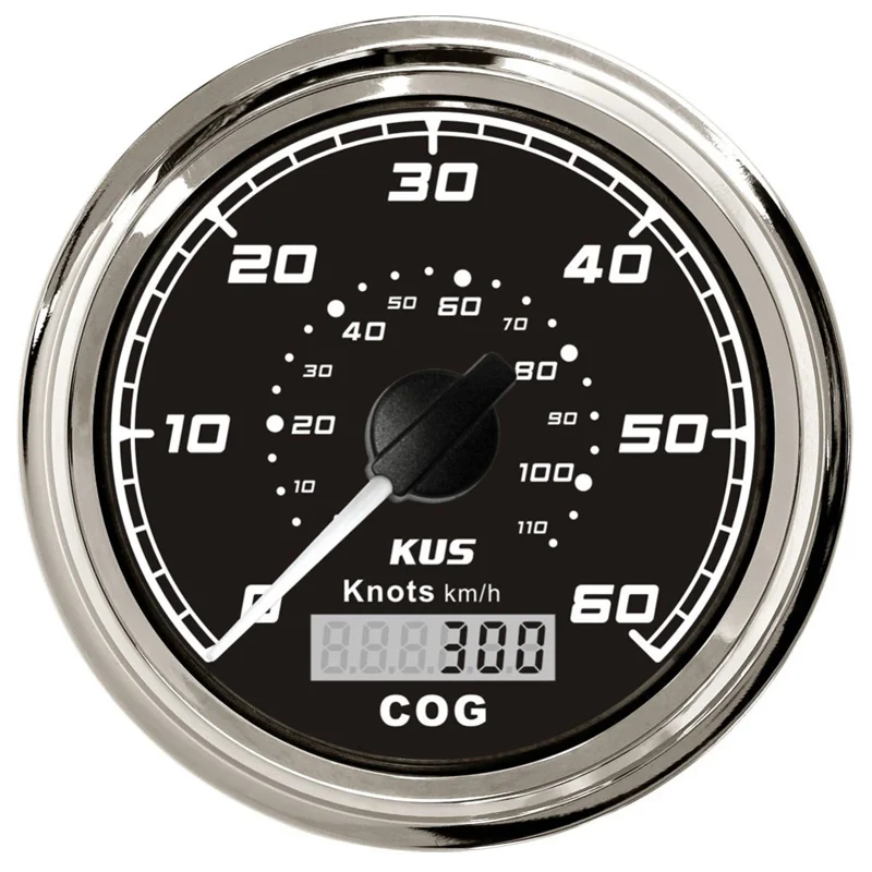 

KUS 0-60Knots White GPS Speedometers 85mm Lcd Speed Mileometers 0-110Km/H Marine Instrument with Antenna Red or Yellow Backlight