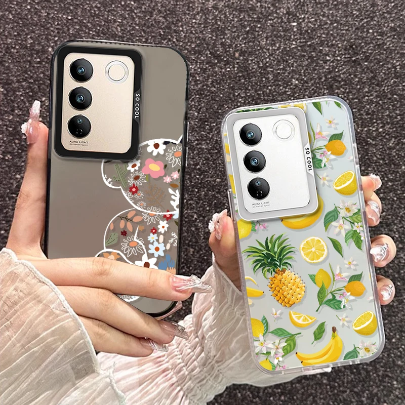 Abstract Fruit Lemon For Infinix Hot 8 9 10 CAMON 20 Play 30 50 TECNO SPARK 10 8 5 7 HD Note 30 4G 40 Pro 5G Silver Phone Case