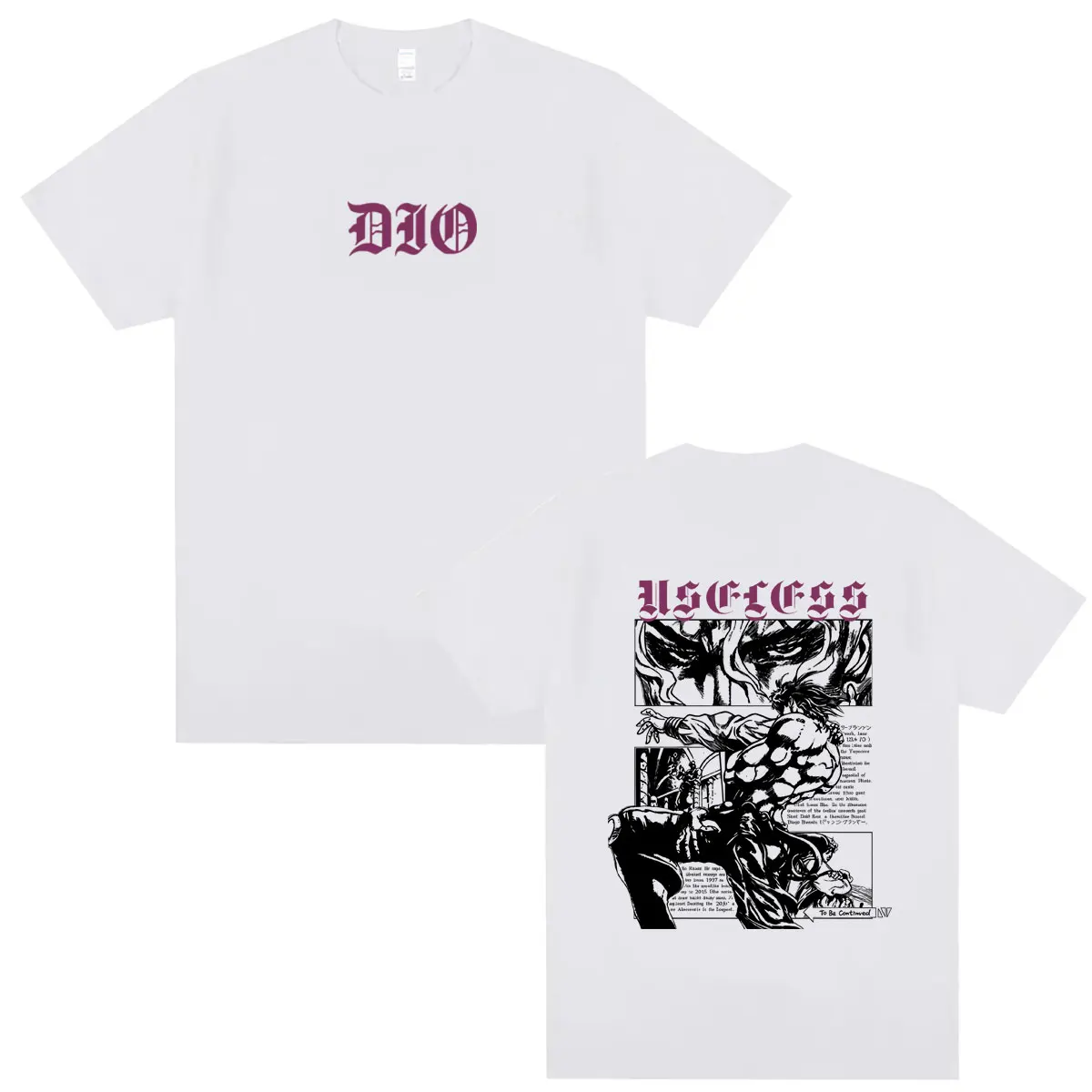 Anime Jojo Bizarre Adventure T-shirt Funny Manga Dio Brando T Shirts Men Women Cartoon Oversized Tshirt Male Casual Cotton Tees