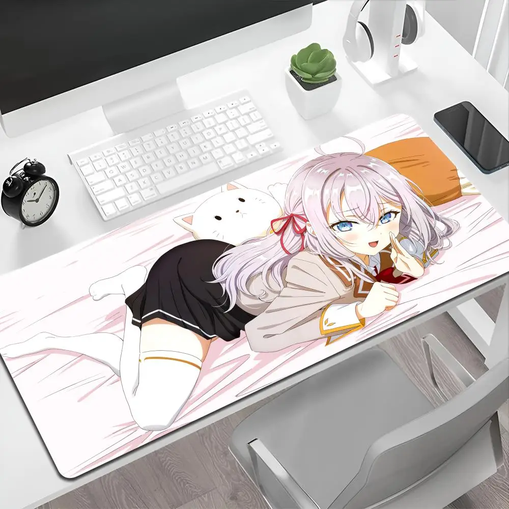 Alya-hd印刷付きのロシアのマウスパッド,ロックエッジ付きの滑り止めマット,コンピューターゲーム,キーボード,PC,xxl90x40cm用