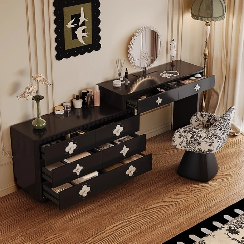 

Retro style Dressing table bedroom French light luxury high-end makeup table small apartment coiffeuse chambre furniture