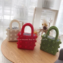 Fashion Lady Women Handbag Shoulder Pure Handmade Pearl Ins 2023 Summer Beach Resort Retro Tote Exquisite Design Handmade Purse