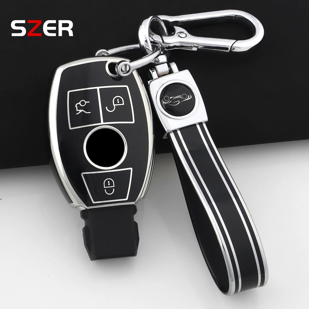 Funda para llave de coche de TPU, carcasa para Mercedes Benz A C E S G clase GLA CLA GLK ML GLC CLS W204 W176 W212 W463 W205, llavero Fob