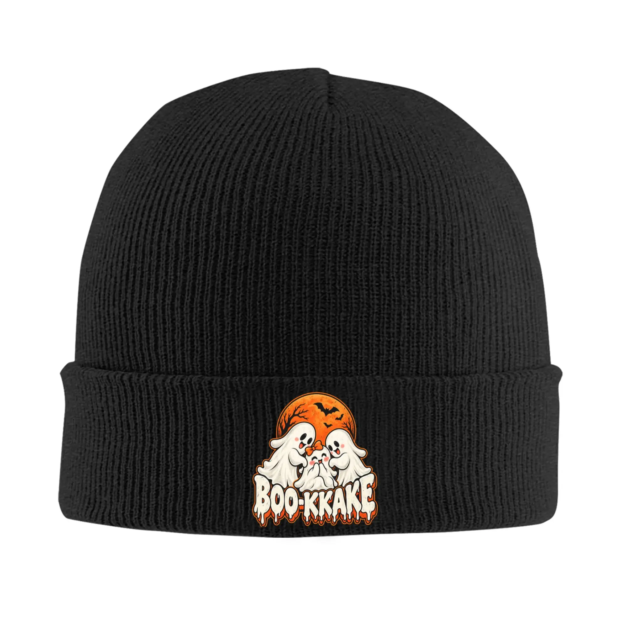 Boo kkake Funny Halloween Ghost Spooky Seasons Horror Knit Hat  Retro Caps Men Women Outdoor Beanie Hats Spring Bonnet Hats