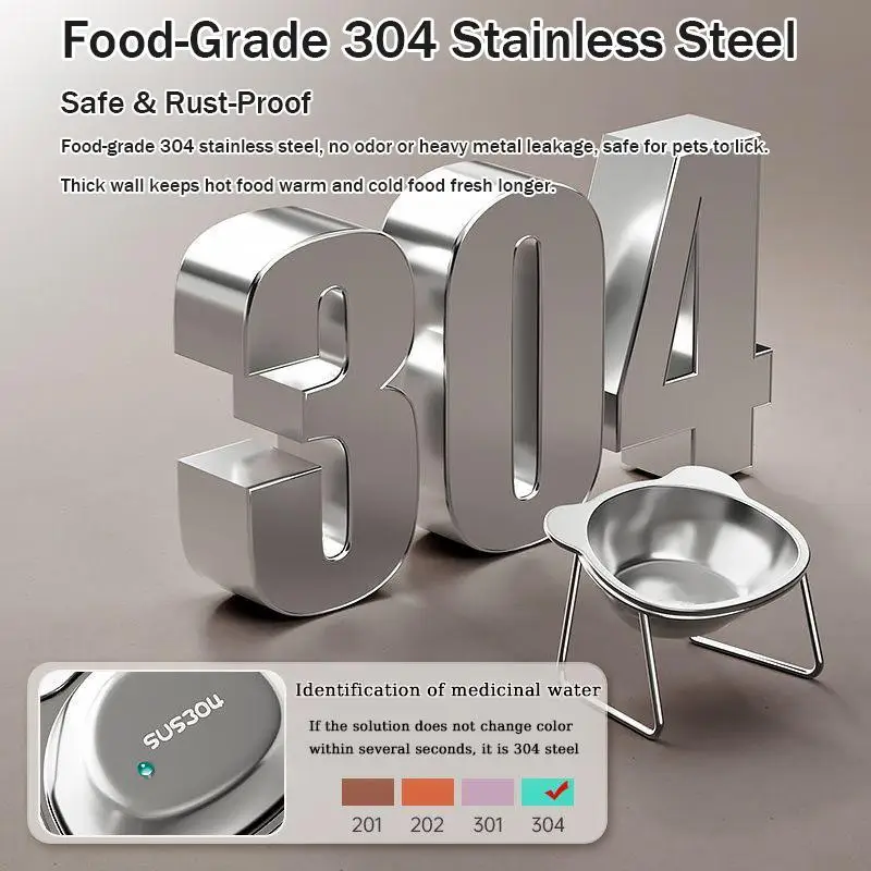 Stainless Steel Pet Bowls For Cats And Dogs Cat Water Bowls Drinking Bowls And Neck Supports