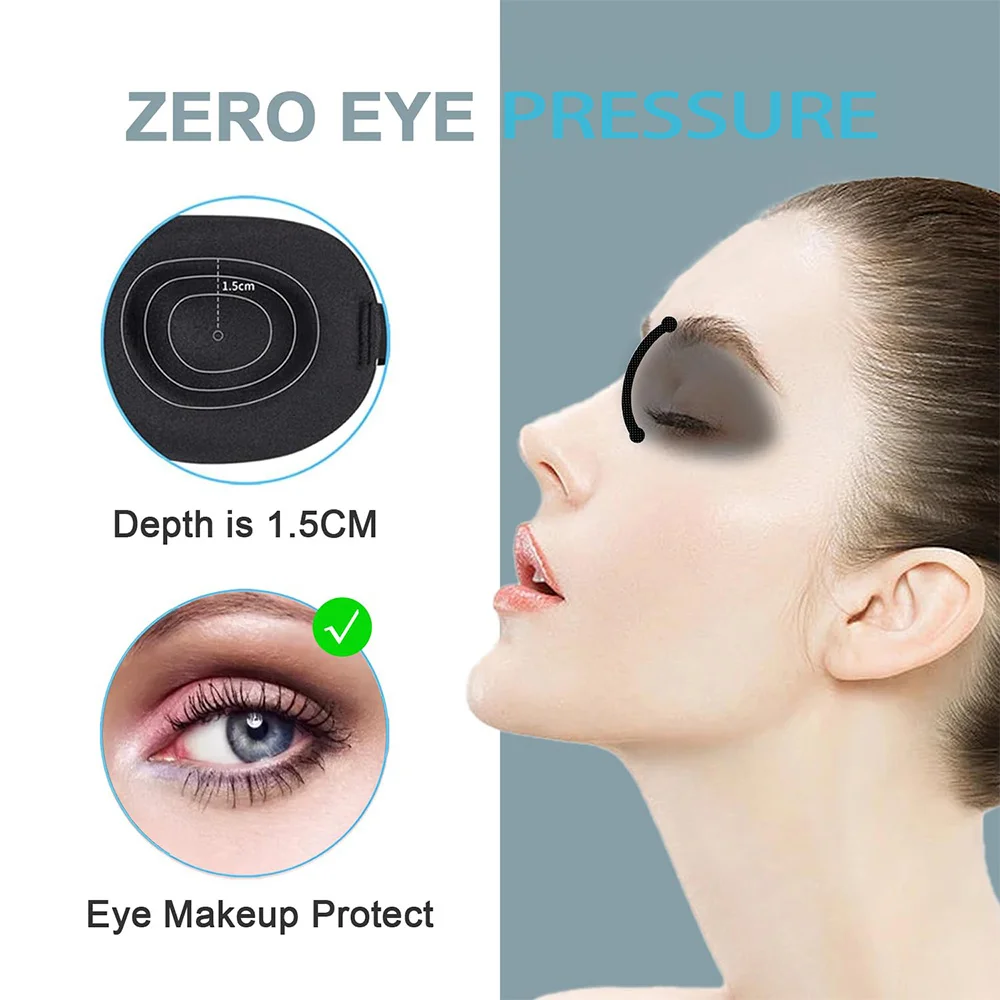 Eye Mask for Sleeping 3D Contoured Cup Blindfold Concave Molded Night Sleep Face Masks Block Out Light with Women Men Eyepatch image 2