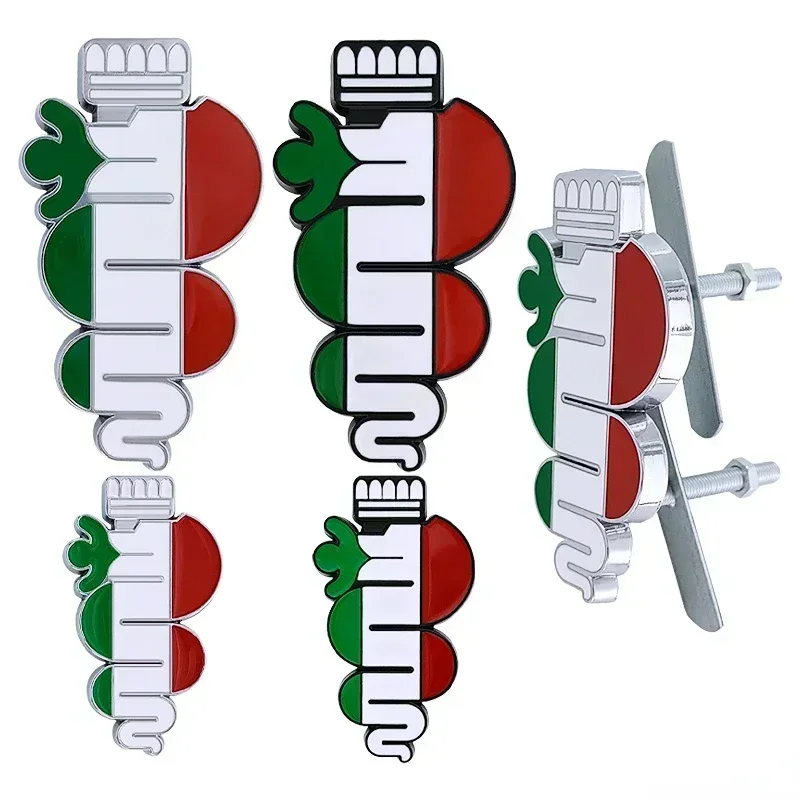 Metal Car Stickers Side Rear Badge Front Grille Emblem for Alfa Romeo Giulia 159 156 147 4C Stelvio Giulietta Mito Accessories