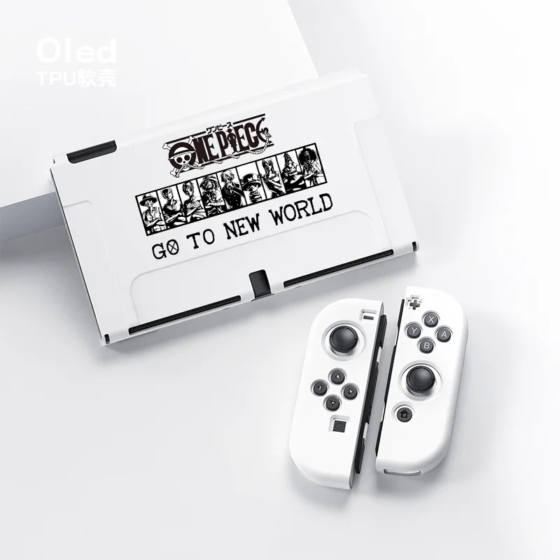 قطعة واحدة لوفي زورو أنيمي حافظة حماية ناعمة من البولي يوريثان الحراري لنينتندو سويتش OLED Joy-Con غطاء حماية لوحدة التحكم