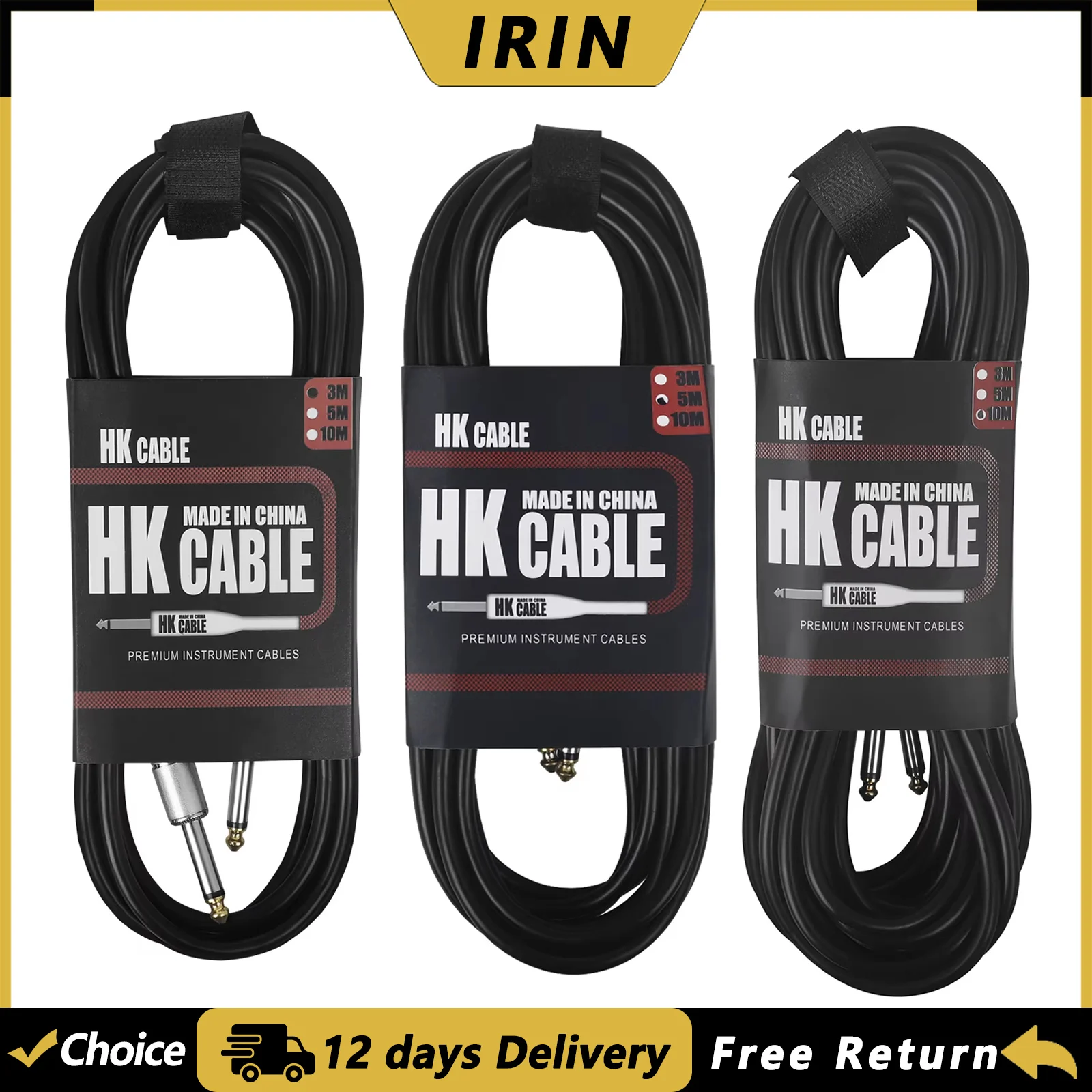 IRIN 3/5/10M Gitarre Audio Kabel 6,35mm Stecker Kein Lärm Audio Draht Kabel Musical instrument Elektrische Gitarre Bass Zubehör Teile