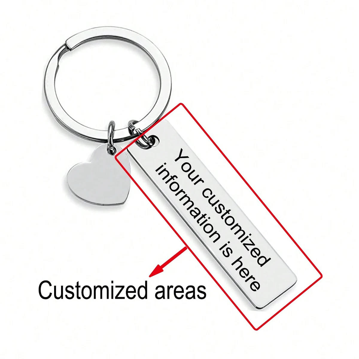 Schlüsselanhänger mit individuellem Text, individueller Namensschlüsselanhänger mit Gravur, Edelstahl, Valentinstagsgeschenk für Männer und Frauen, personalisierter Schlüsselanhänger – Detail 6