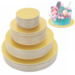 10/16/22/26cm Round Golden Cake Boards Circle Cardboard Base for Birthday Party Cake Decorating Cupcake Dessert Tray Cake Tools