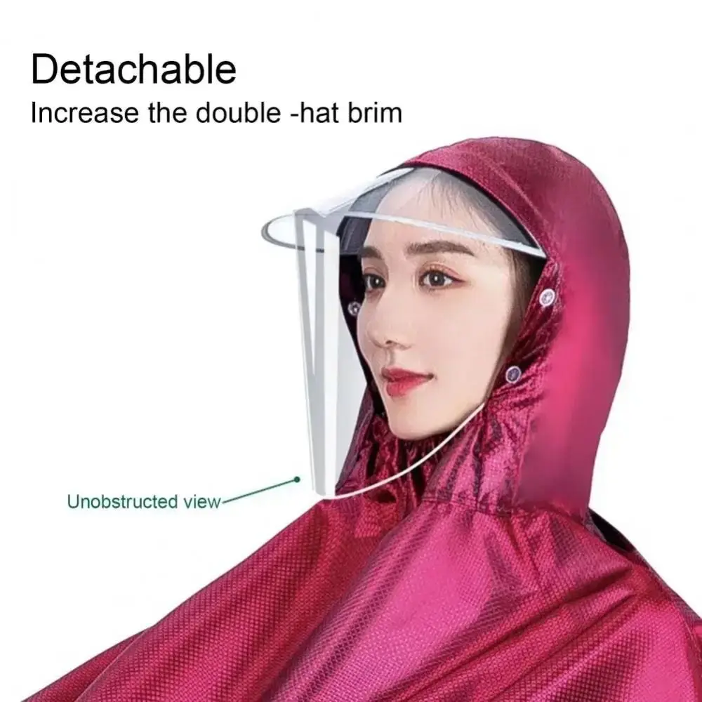 Thickened Material Rain Poncho Waterproof Construction Extended Wide Brim Full Body Poncho Fine Stitching Lengthened Coverage