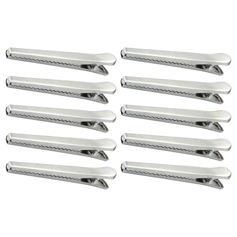 10 Pcs Alligator Food Bag Clamp Multipurpose Reusable Silver Snack Sealing Clamps