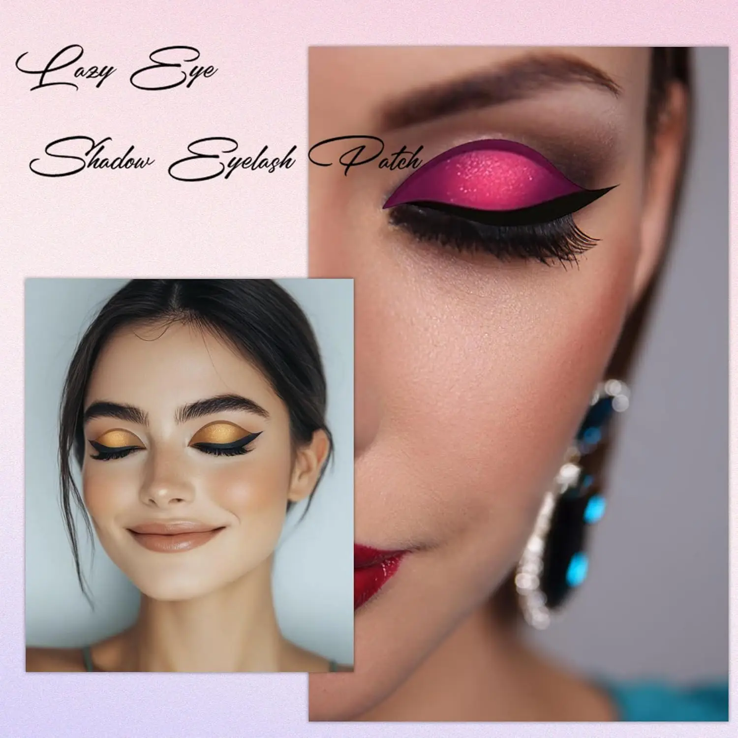 Naklejki na rzęsy i cienie do powiek Lazy Eye, nowe naklejki do cieni i rzęs, samoprzylepne naklejki 3w1 wielokrotnego użytku do szybkiego makijażu