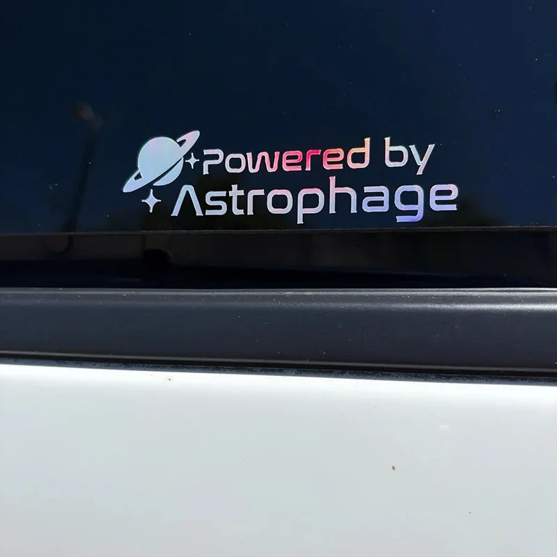 1PCS Powered by Astrophage Car Stickers Waterproof Vinyl Decals for Windshield Bumper Auto Body Exterior Decor Accessories