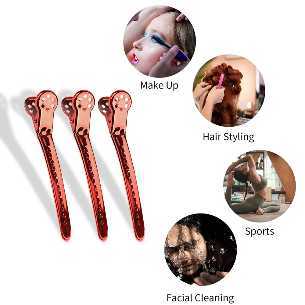 10Pcs Hair Sectioning Clips Metal Curl Clips for Hair Styling Tool Hair Coloring Hairdressing Hair Beauty Salon Supplies