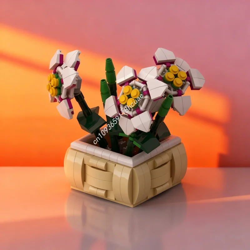 461 قطعة MOC زهرة ليليان أيقونات نموذج اللبنات العمارة اللعب لتقوم بها بنفسك فكرة التعليم الطوب الاطفال هدية الكريسماس عيد ميلاد #1