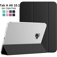 For Samsung Galaxy Tab A A6 10.1'' 2016 Flip Tri-fold Stand Cover For SM-T580 SM-T585 PU Leather Case Auto Sleep Wake