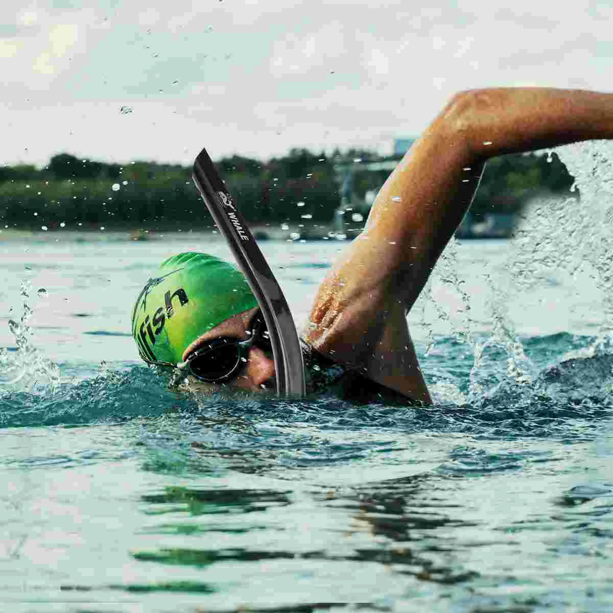 Swimming Snorkel Black Silicone Diving Tube for Adult Purge Design Clearing Training Gear Snorkeling