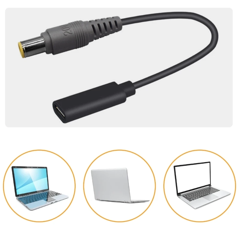 100W USB C to 7.9x5.5mm Male Plug Converters USB C PD Charging Cable Cord for Laptop Notebook Power Converters