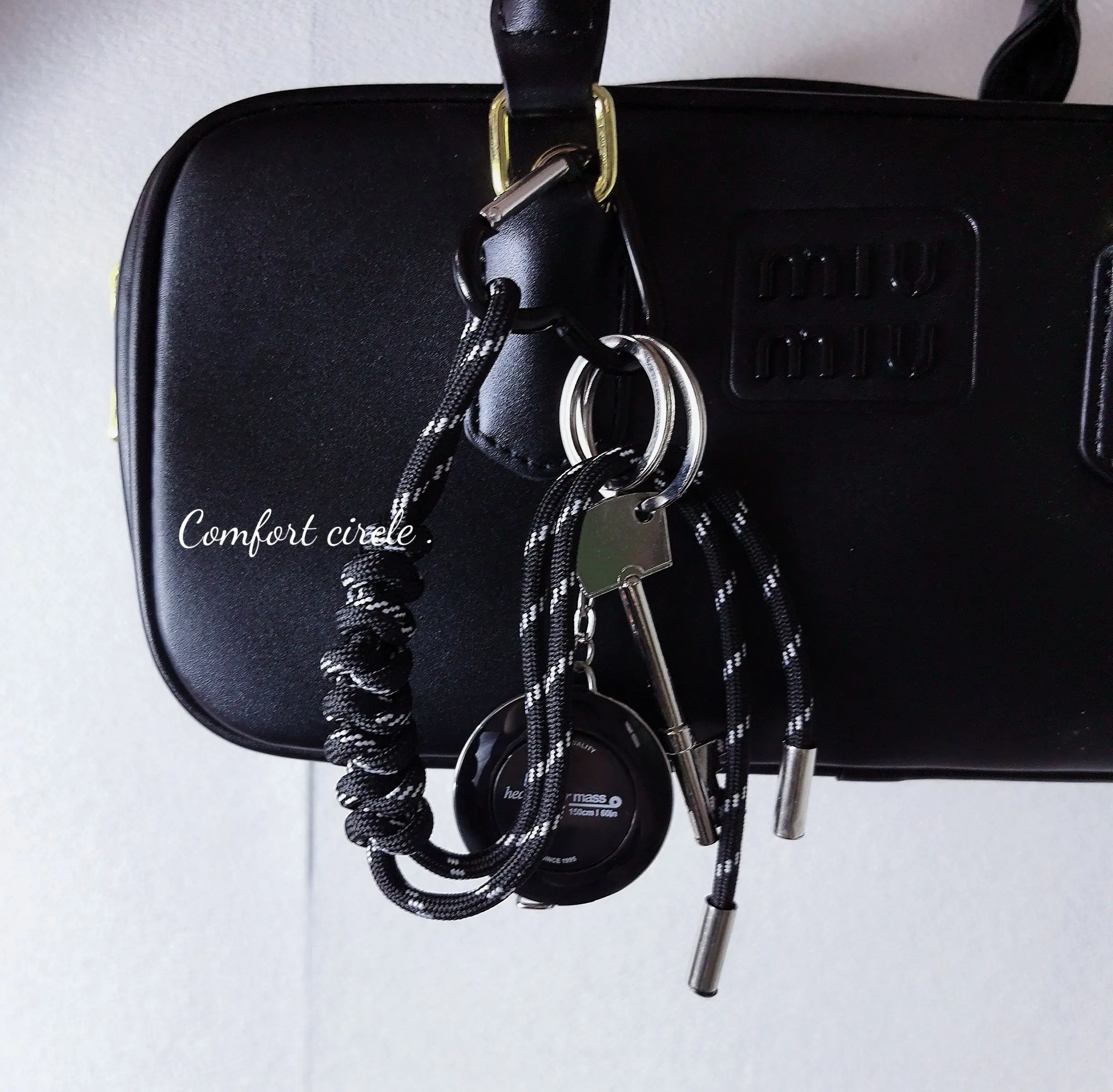 Original Design Versatile Love Lock Climbing Rope Keychain Bag Buckle Simple Girl MIU Bag Accessories Pendant Hanging Decoration