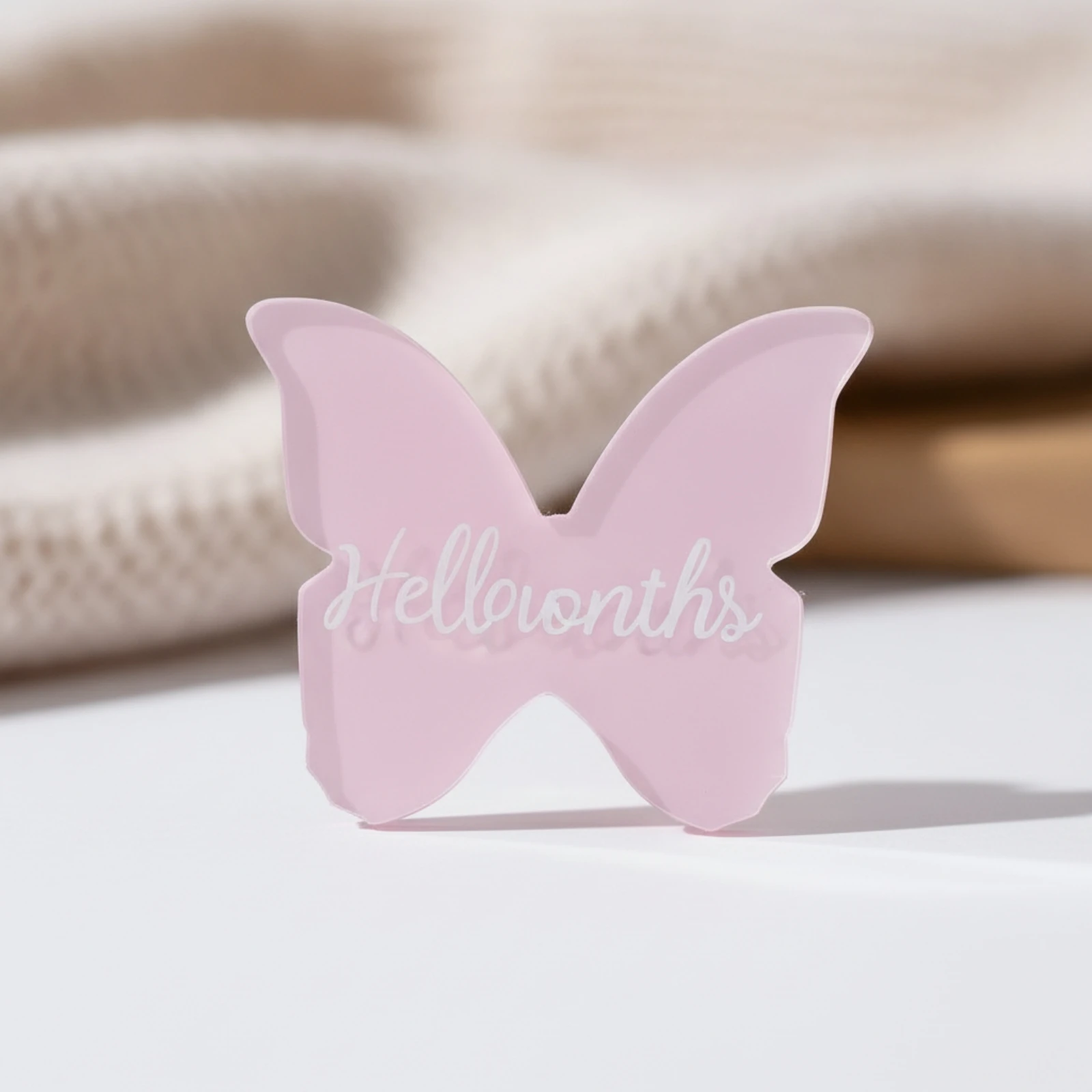 12 Pieces Acrylic Milestone Sign Pastel Baby Monthly Milestone Cards Photo Props Smooth-Edged Decor Flat for New Parents