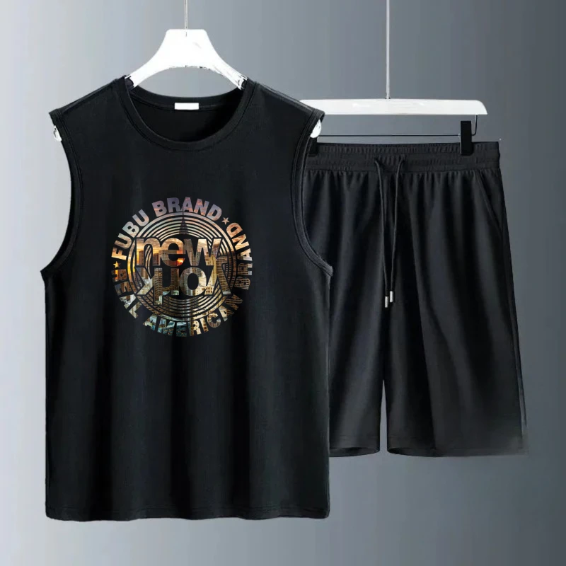

Men's Tank Top Sets 2026 Summer Quick drying seaside running clothing set Breathable sports men's suits oversize beach