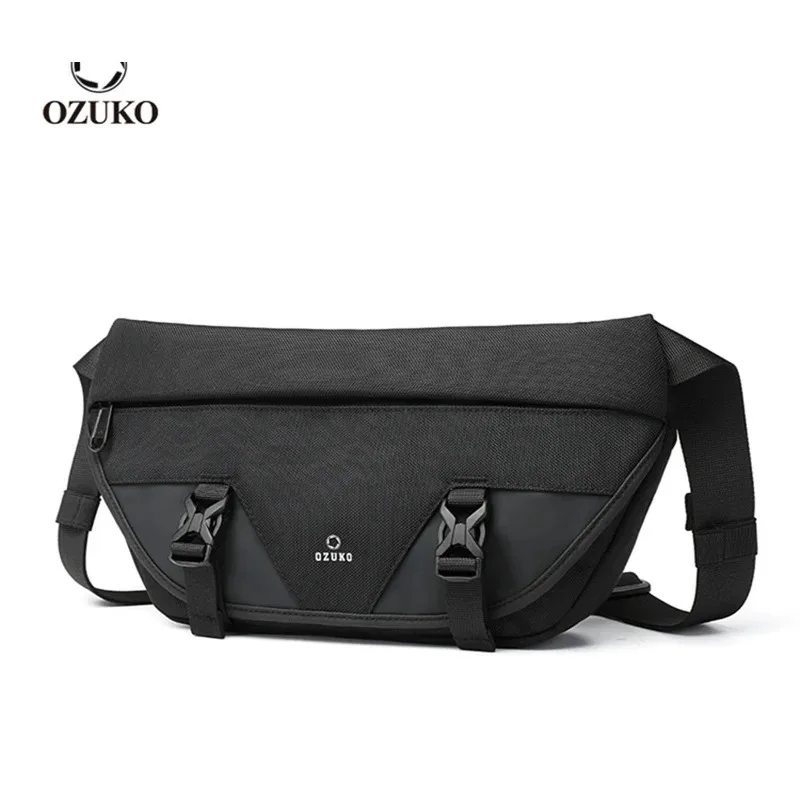 OZUKO Cell phone Shoulder Bag Waperproof Oxford Male Crossbody Bags Outdoor Sports Crossbody Bag Light Weight Travel Chest Bags