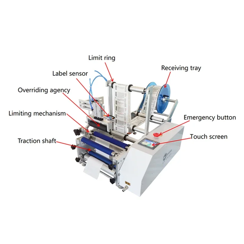 Semi-automatic Wine Bottle Labeling Machine Vodka Automatic Labeling Machine Round Bottle Self-adhesive Labeling Machine