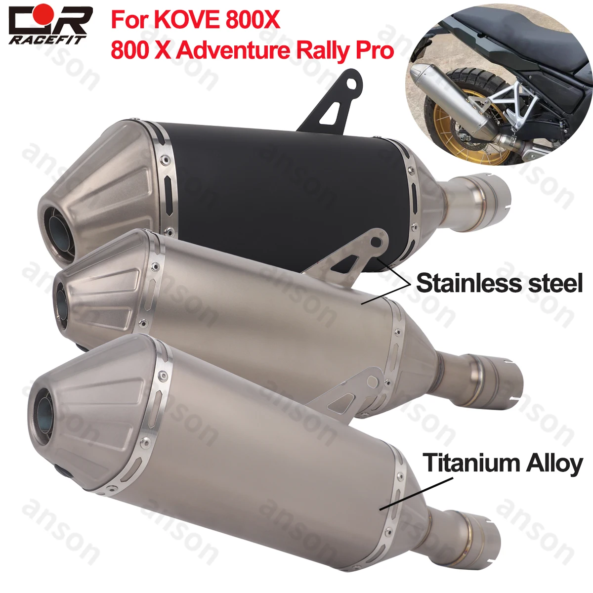 Slip-on für Kove 800X Adventure Rally Pro, Abgasanlage, Schalldämpfer, mittleres Verbindungsrohr, Escape, modifiziertes 800-X-Auspuff-Mittelrohr