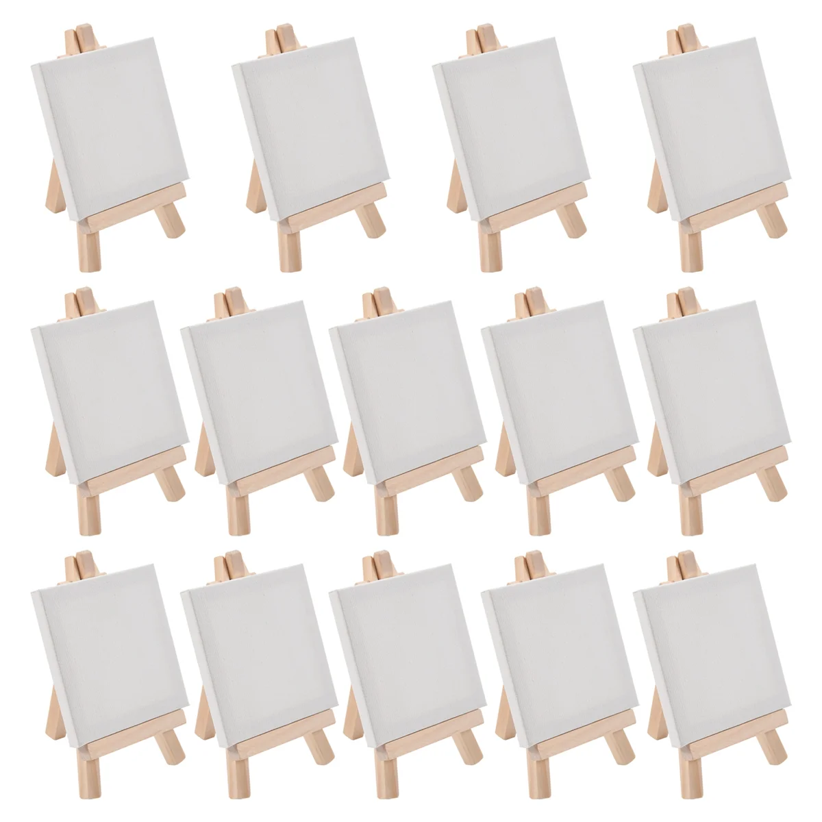 مجموعة فرش قماش وحامل صغير مكونة من 14 قطعة من A07R، قماش 4 × 4 بوصة، قماش ممتد مسبقًا، طقم رسم صغير، حفلة رسم للأطفال