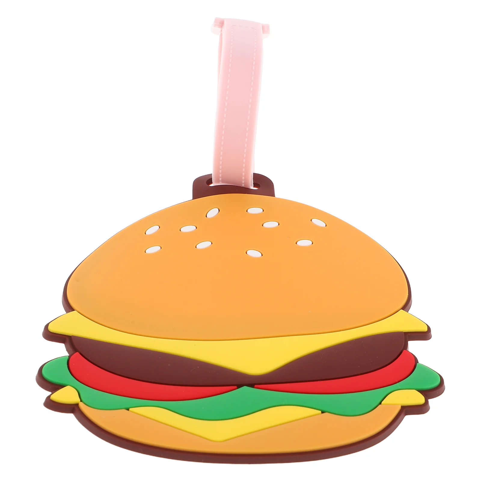 Cute Cartoon Hamburger Luggage Tag for Travel PVC Suitcase Bag Label Kids Backpack Accessory Plastic Travel Essential