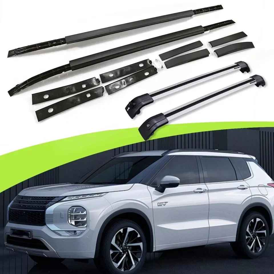 4Pcs for Mitsubishi Outlander 2022 2023 Roof Rail Racks Side Cross Bar Crossbar