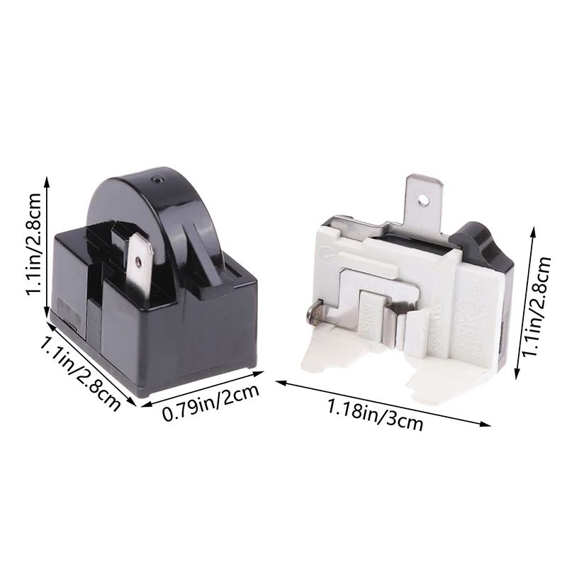 1/2 Pin 15 Ohm 1/6H Refrigerator Compressor PTC Start Relay Overload Protector Replacement