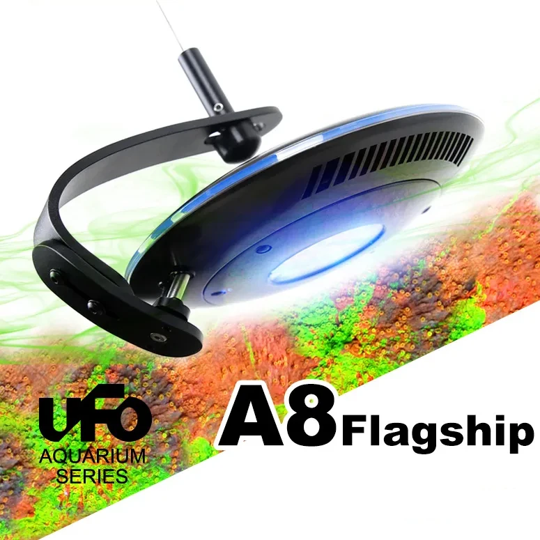 UFO A8 90w Wireless Programmable Full Spectrum 7 Channel Aquarium Light Emitting Diode Reef Light for Saltwater Marine Fish Tank