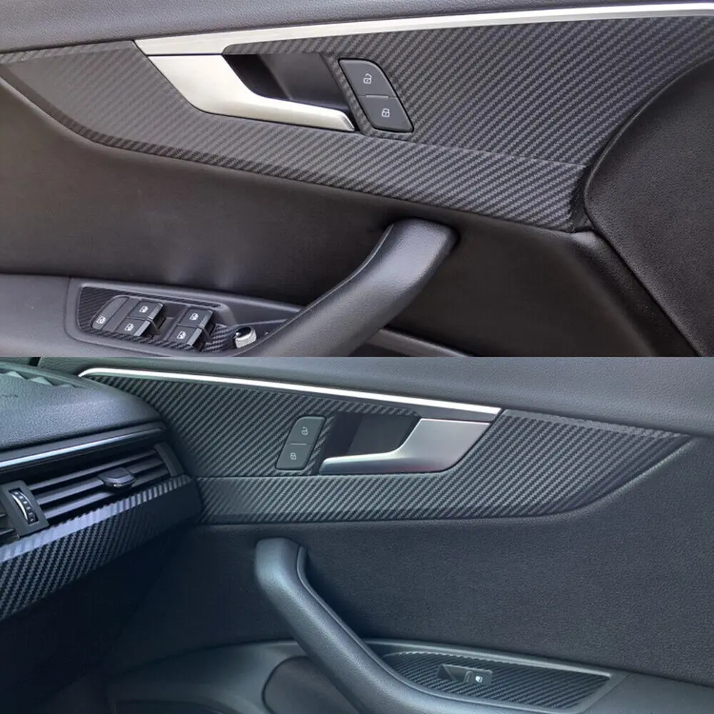 Audi A4 B9/A5 B9 カーボン調トリム 7点セット Audi A4 A5 B9 2017-2019 3D Karbon Fiber Desen İç DIY Trim